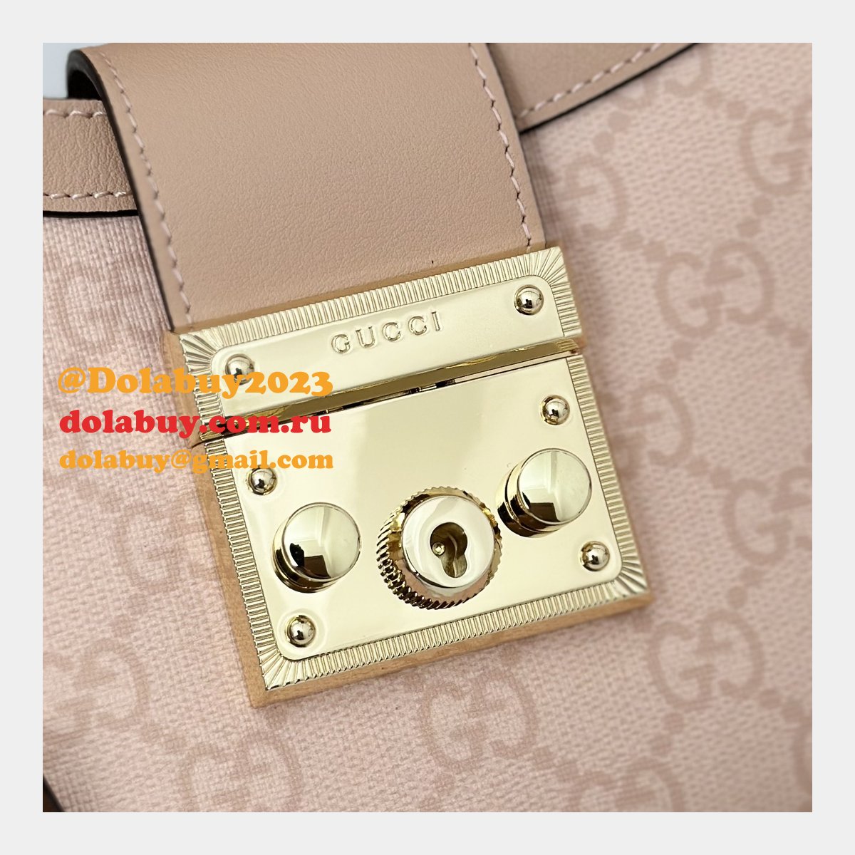 padlock fashion G*u*i duplicate shoulder 811705 bag