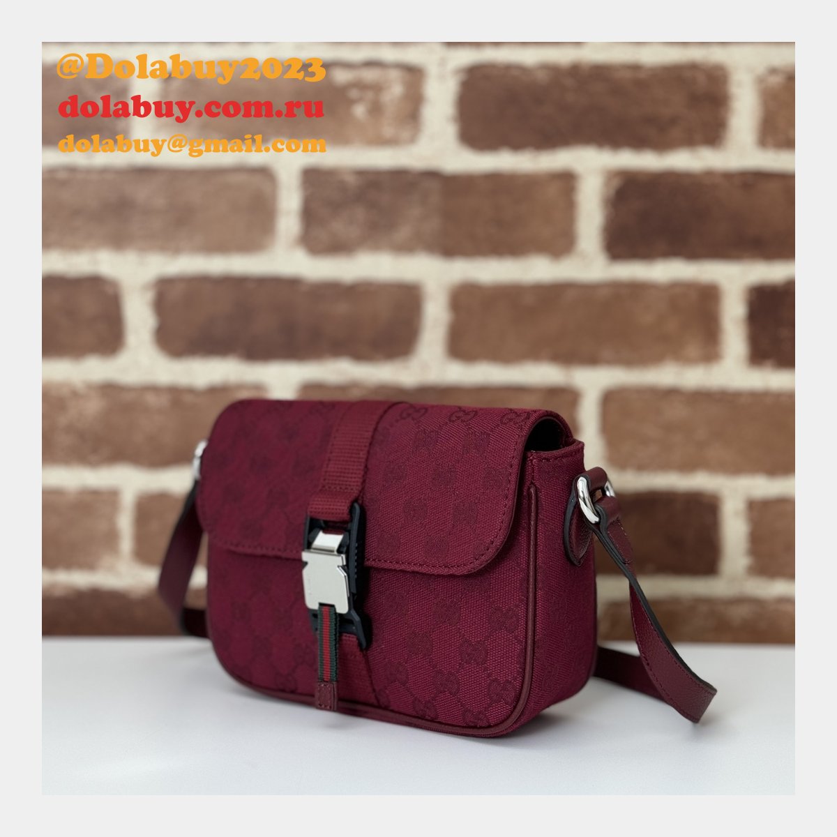 G*u*i duplicate mini gg crossbody 802100 top quality red bag