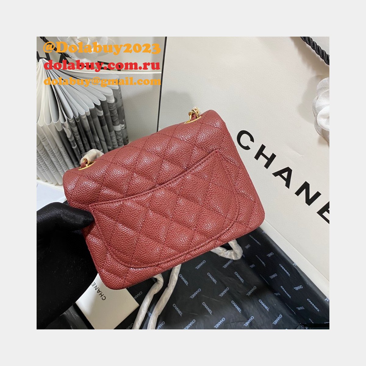 Perfect CC 17CM Classic Flap Caviar Leather Bag