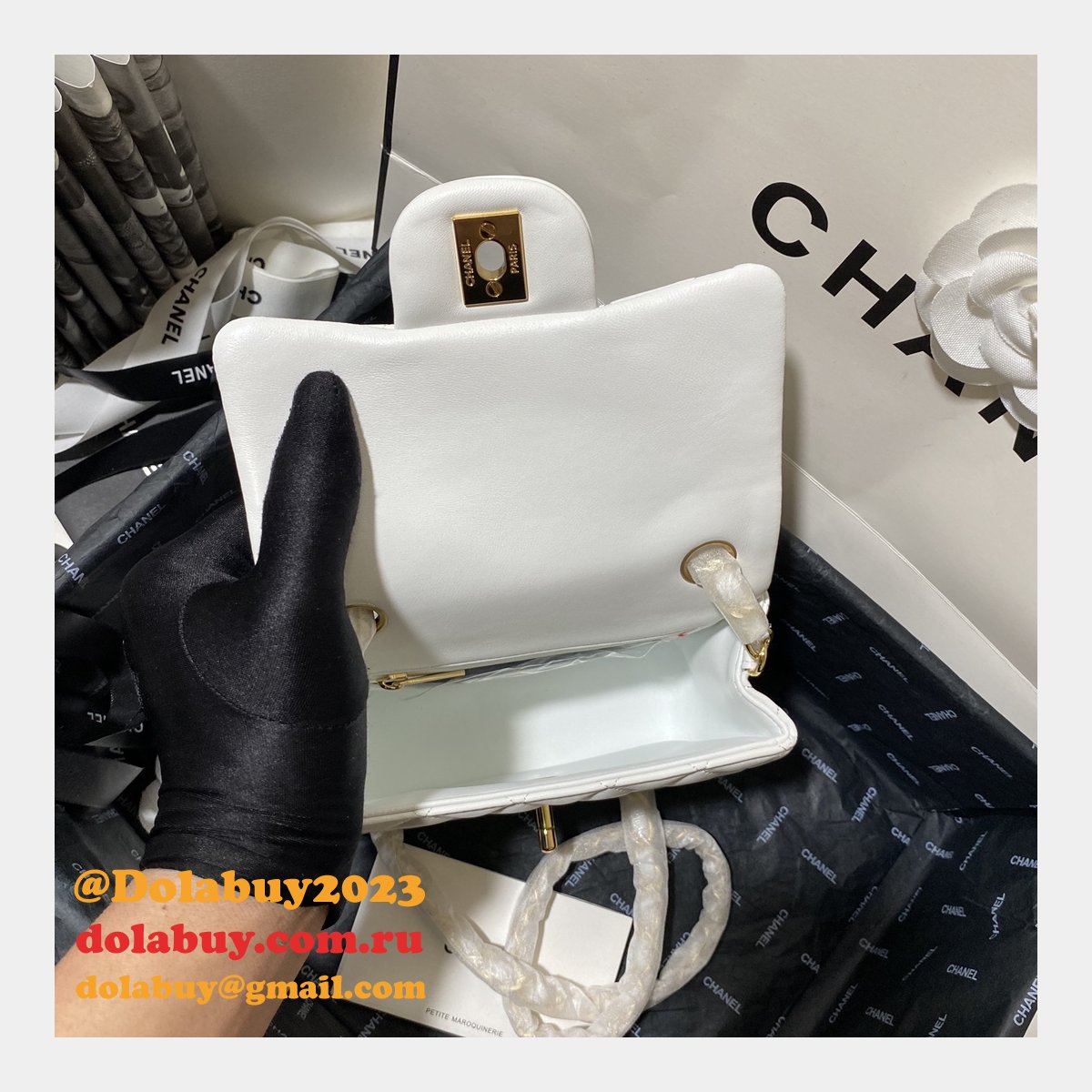 Knockoff CC Lambskin Flap Bag 17cm AS1115