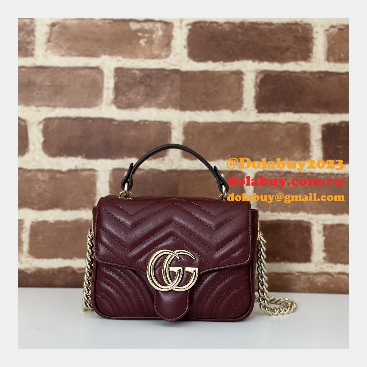 best gg marmont G*u*i 811238 top handle knockoff bag