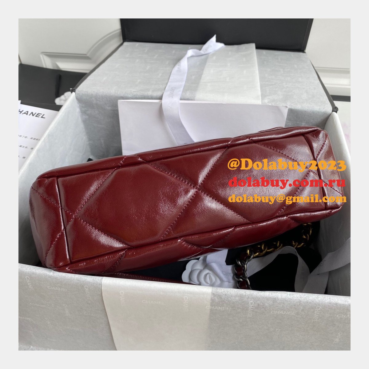 CC High Quality 19 Large Flap AS1161 Black/Red Fakes 30CM Bag