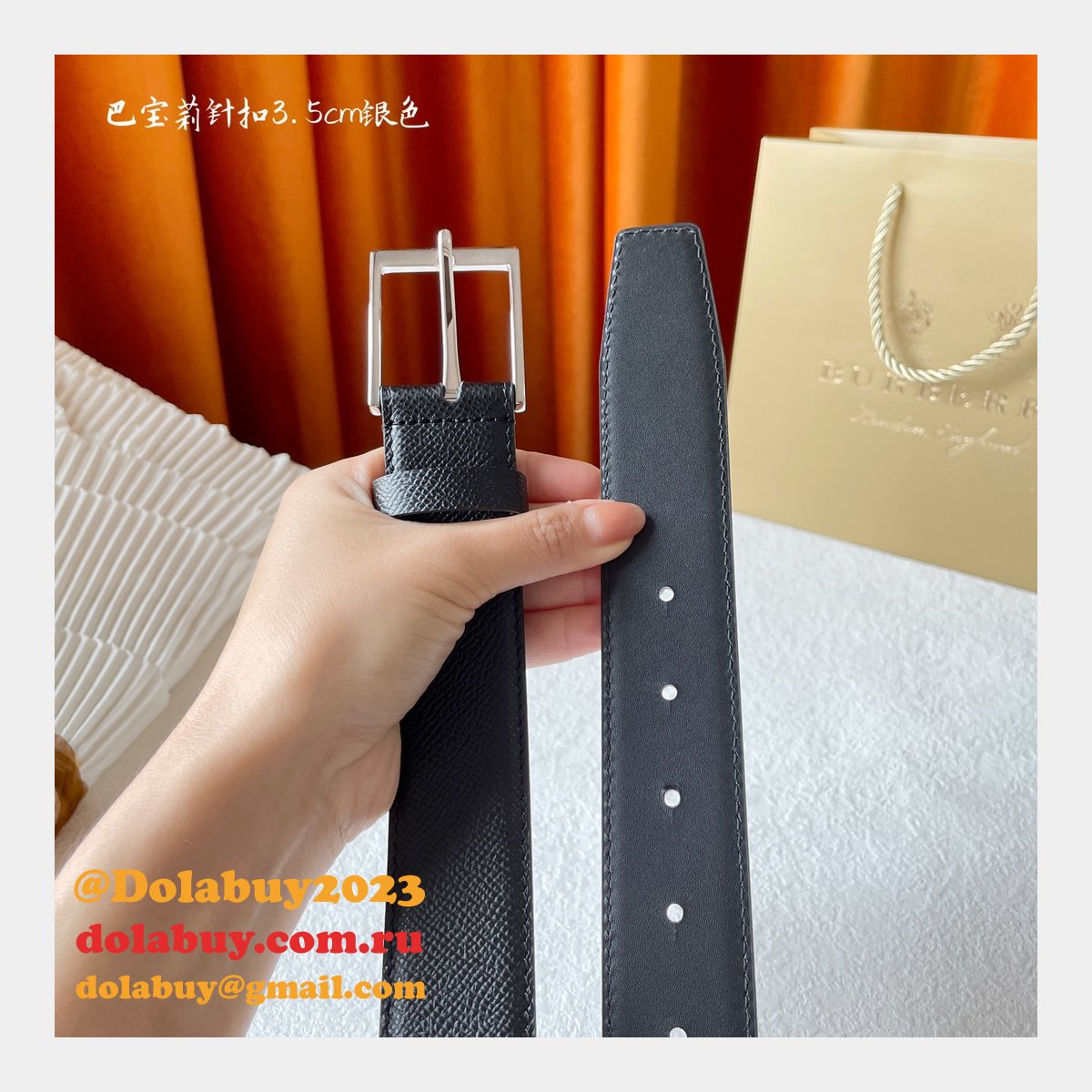 Cheap BURBERRY BELT 1:1 Mirror UK 35MM