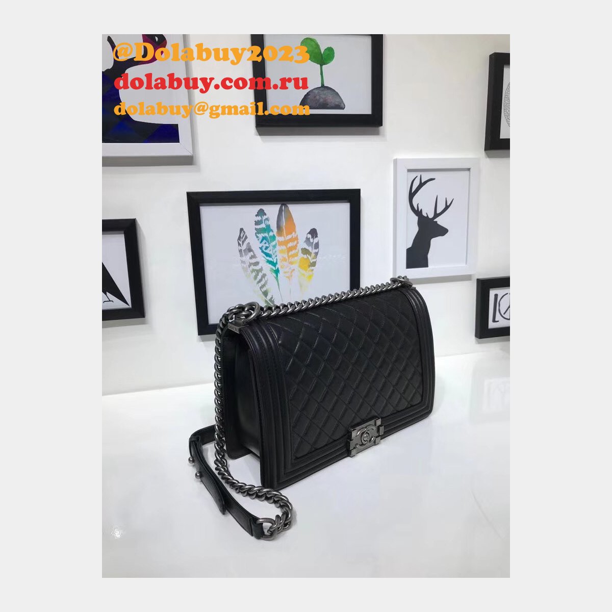 Fake CC Le Boy Cheap Mall High Quality Bags Lambskin 28cm