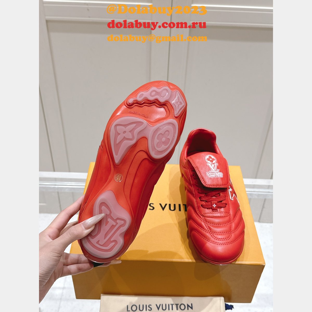 Wholesale 7 Star LV Footprint Soccer Sneaker
