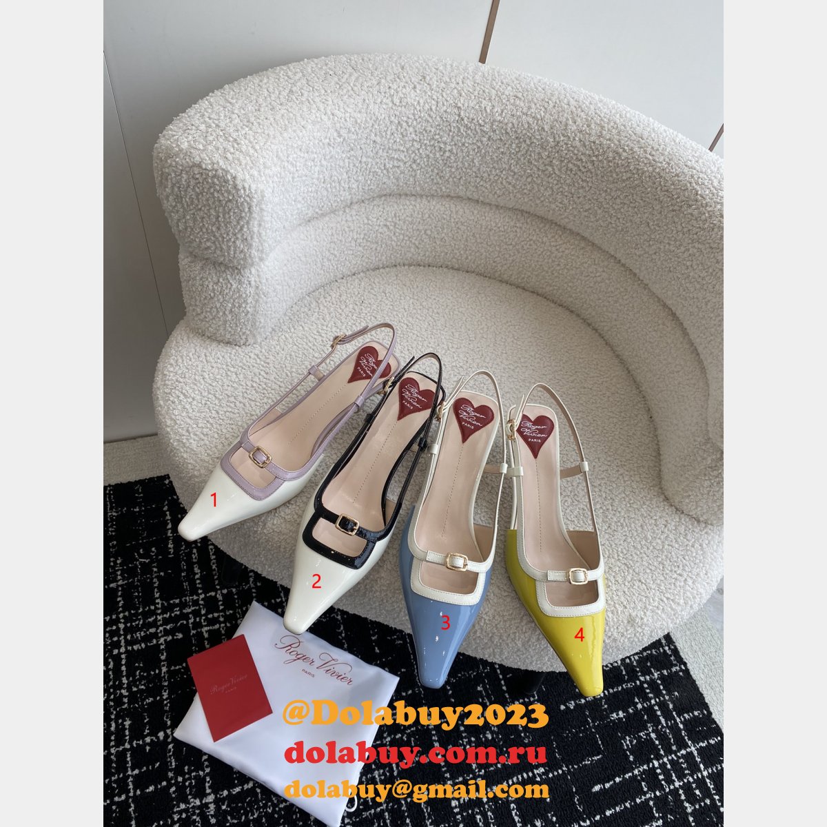 Roger Vivier Wholesale Slingback Heels Designer Knockoff Shoes