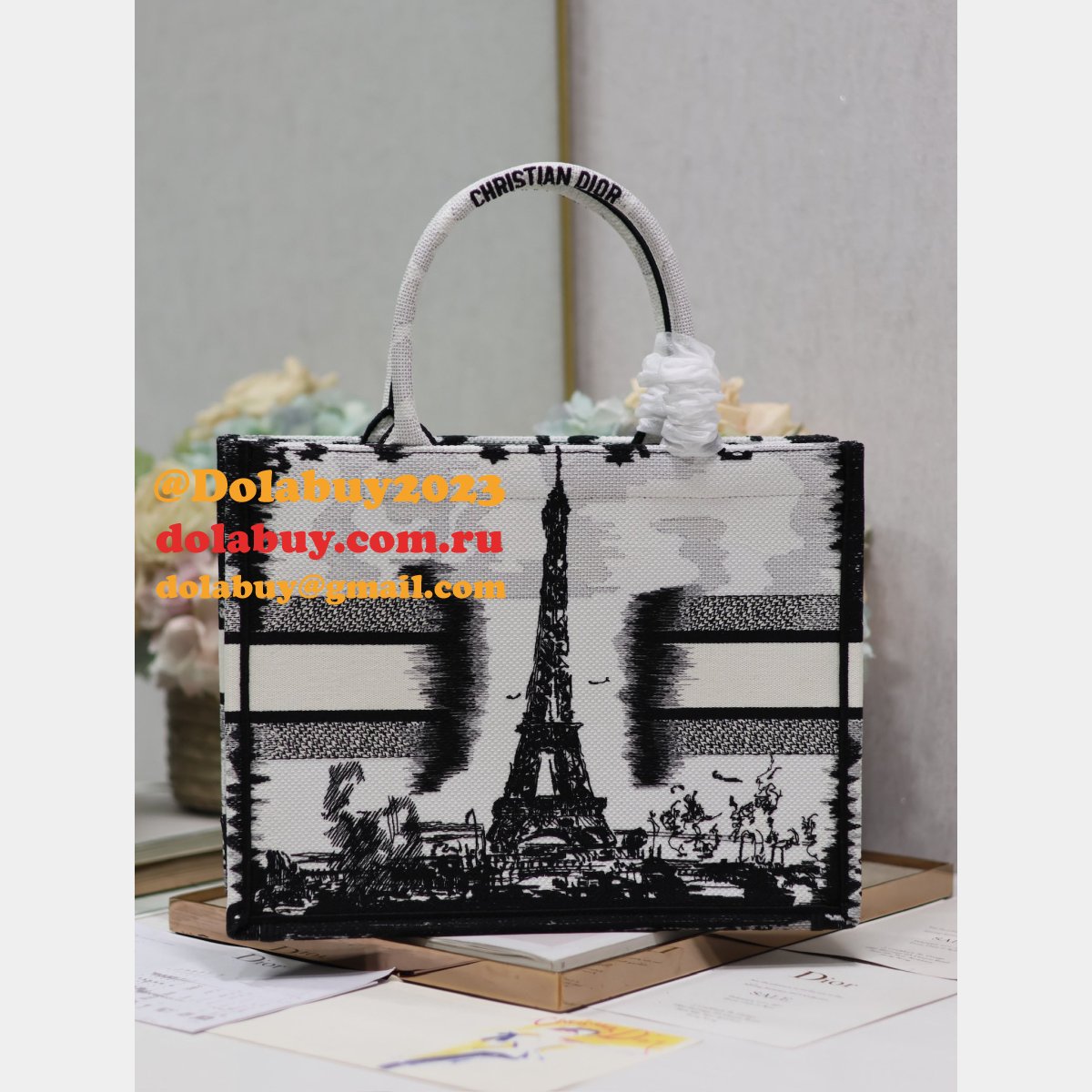 Top Quality DIOR Eiffel Tower BOOK TOTE
