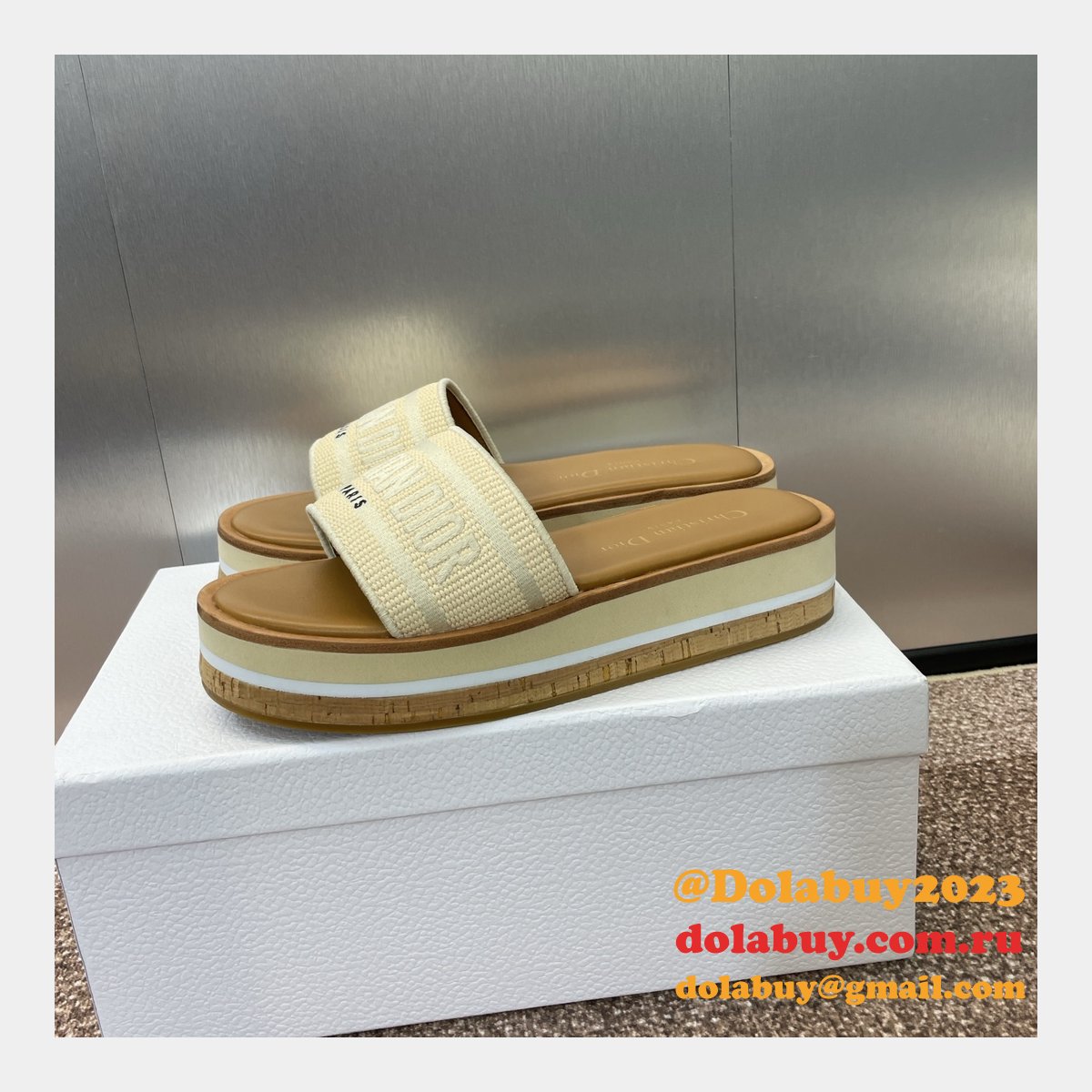 Designer Dior Dway Platform Slide