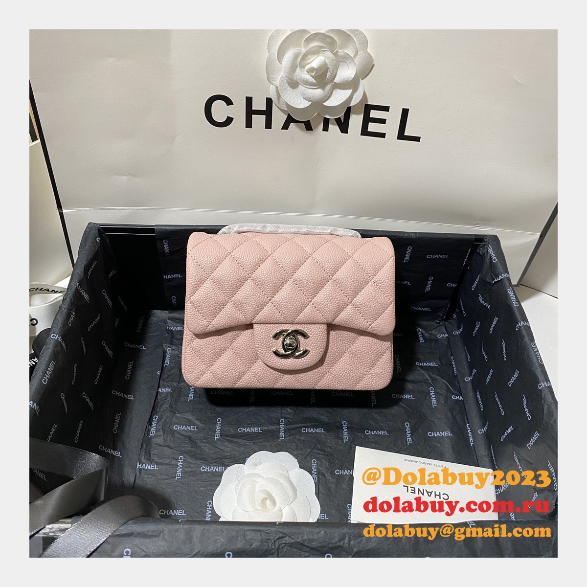 Perfect CC 17CM Classic Flap Caviar Leather Bag