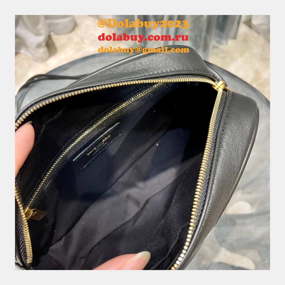 Replica YSL 64899 Red/White/Black Victoire camera bag High Quality