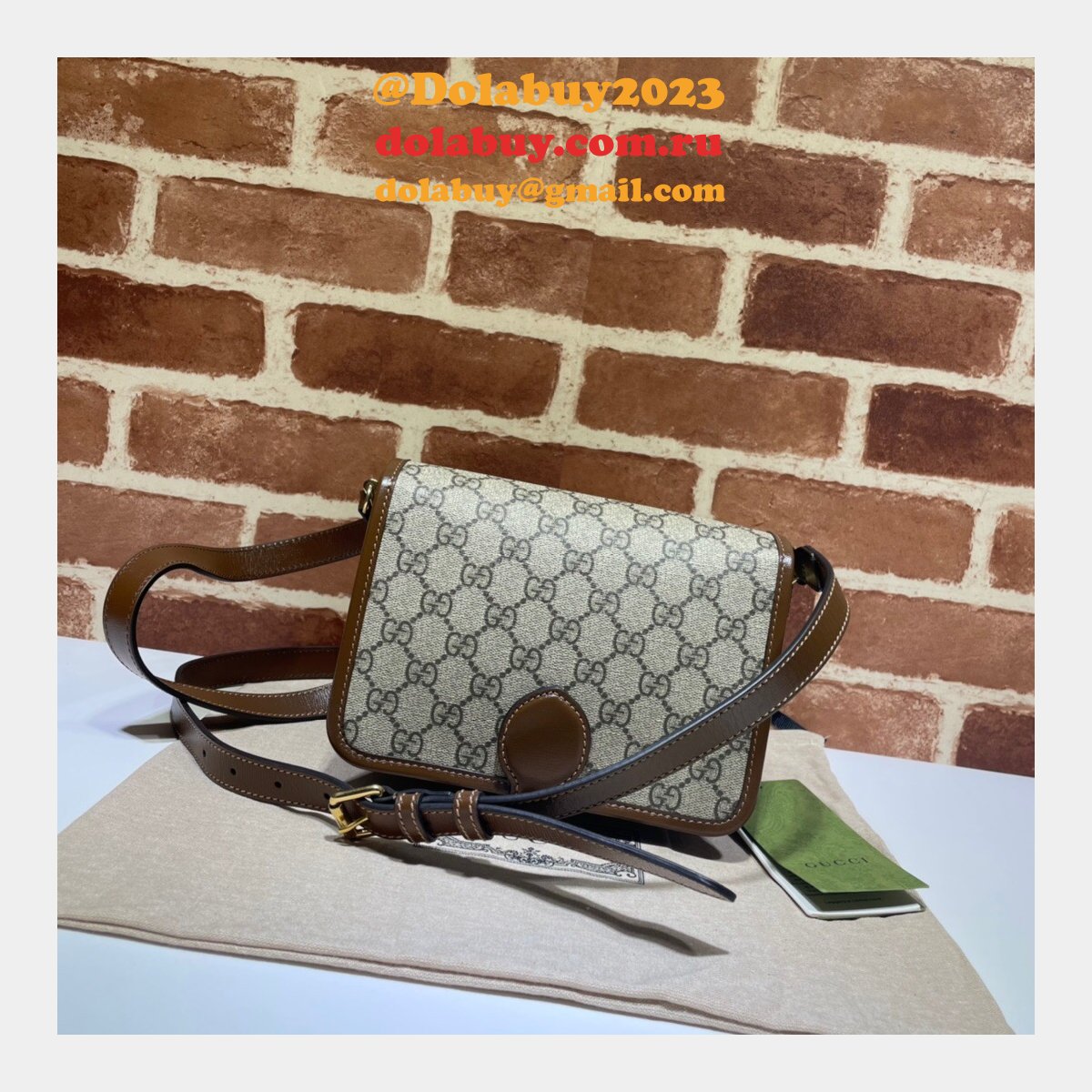 designer fake G*u*i 671620  shoulder bag with interlocking g in gg supreme