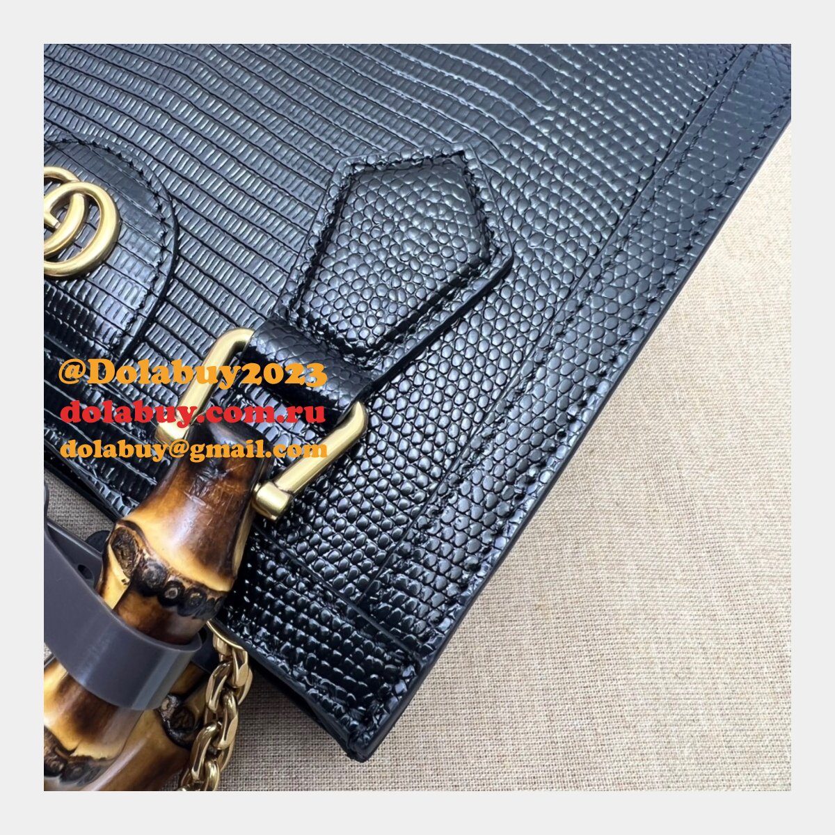 aaa quality replica G*u*i diana lizard 675800 bag