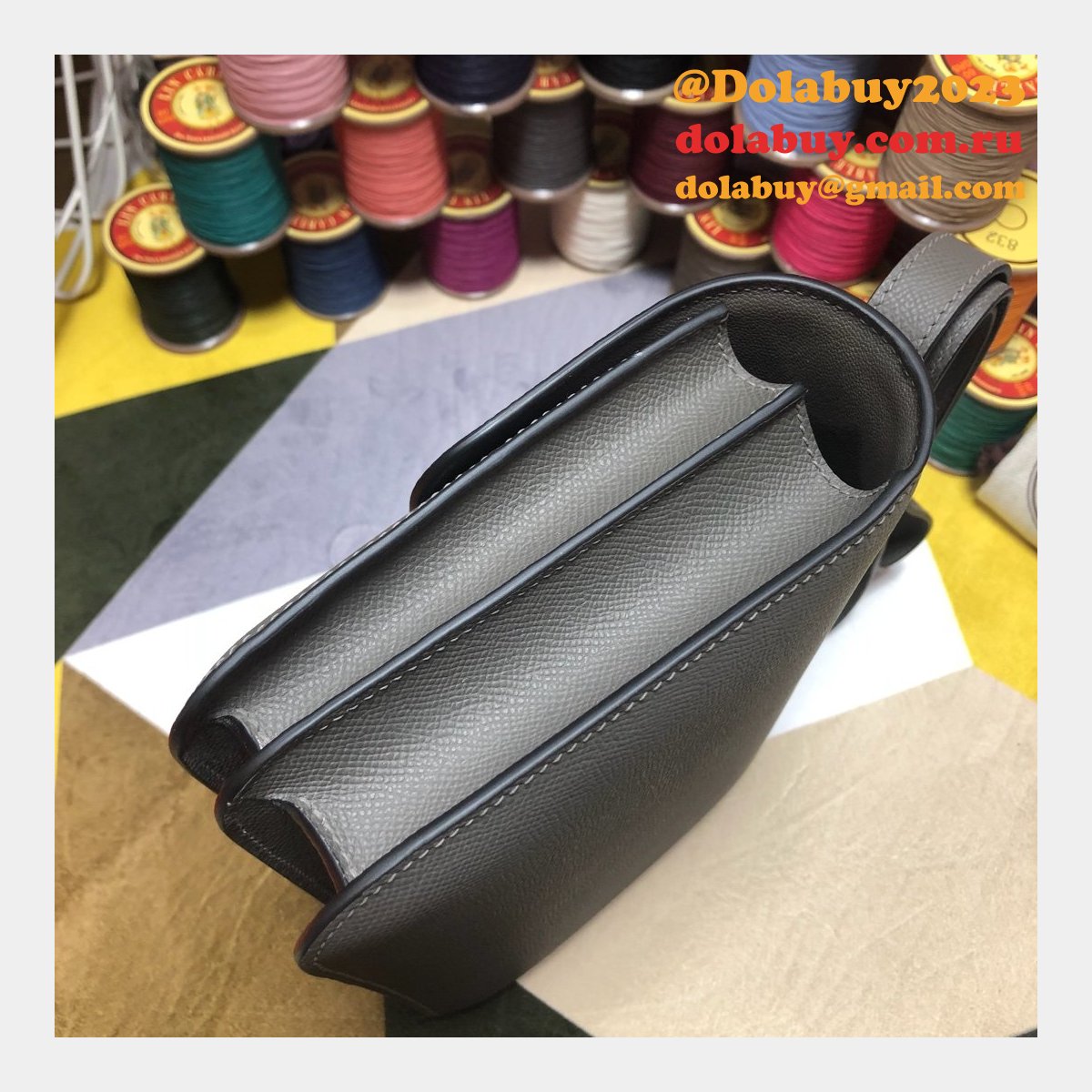 Hermes Constance Bag 23cm Epsom Leather Dark Grey