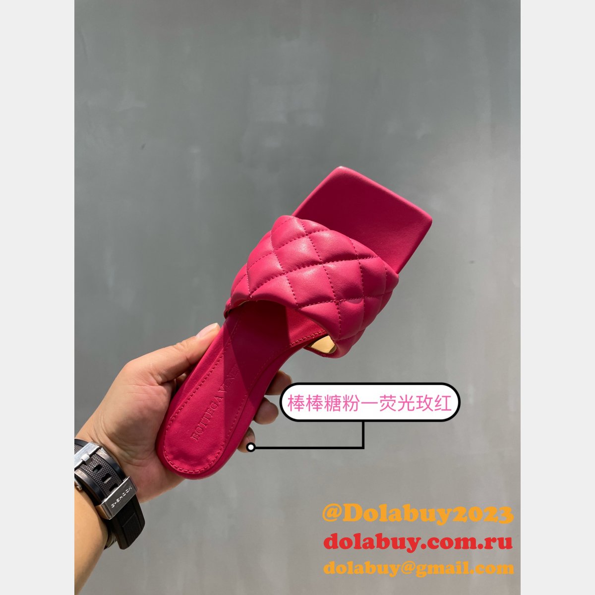 1:1 quality bottega venet fake Di*m*nd flat slippers shoes