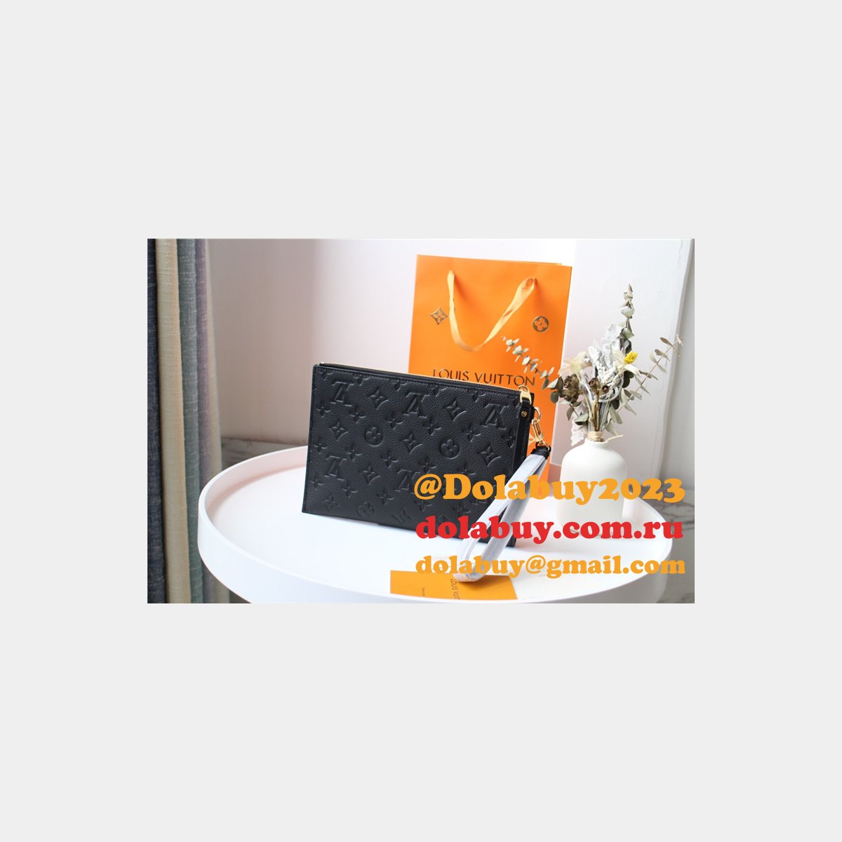 Louis Vuitton M68705 Replica Pochette Mélanie MM Monogram Empreinte Leather