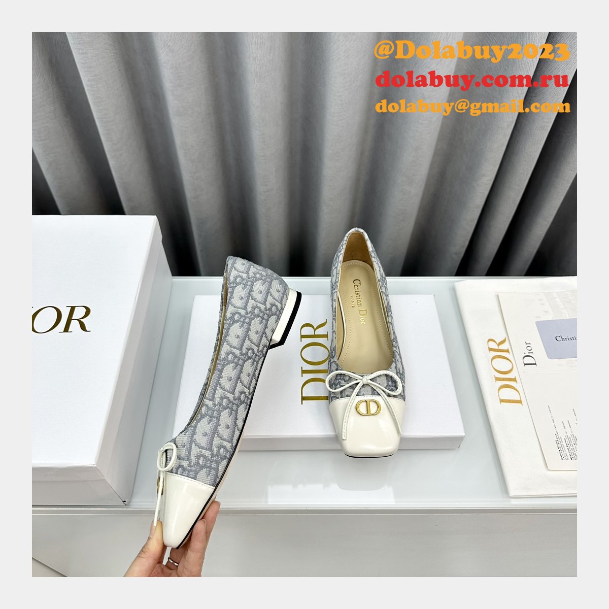 Duplicate DIOR D-Doll  BALLET FLAT Designer