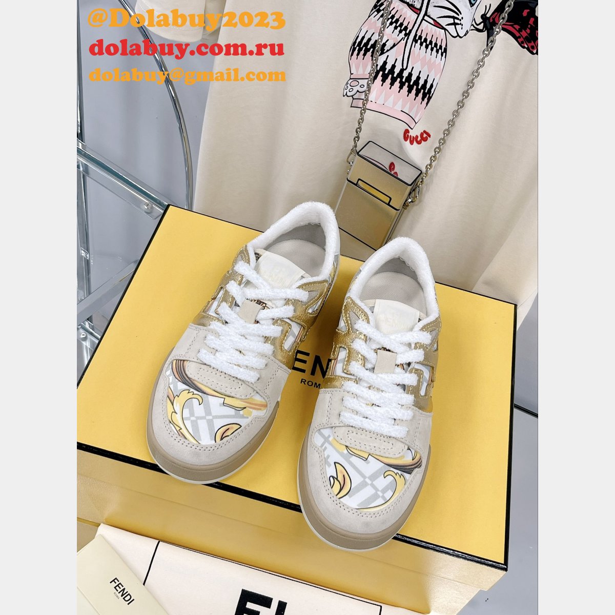 Hottest Replica Fendi X Versace match TUP F Logo Shoes