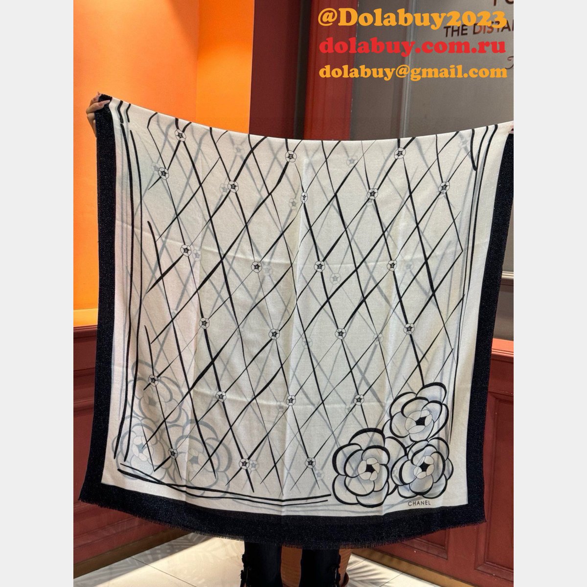 Perfect Chanel Camellia Top Grade Cashmere Scarf