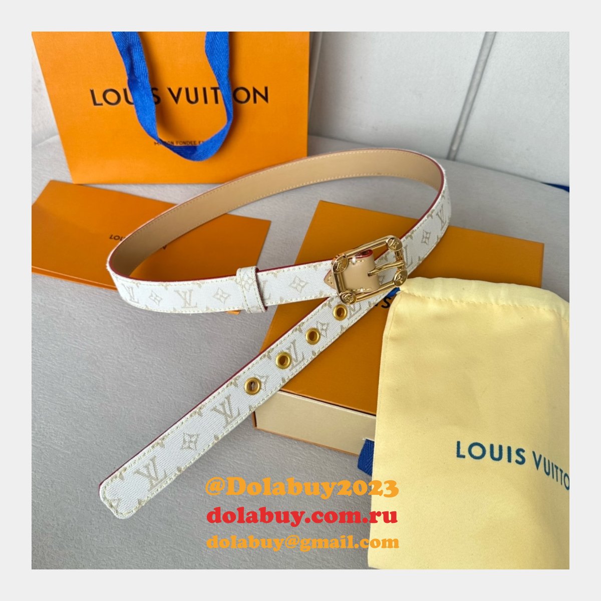 Cheap LOUIS VUITTON Monogram Women Belt 25MM