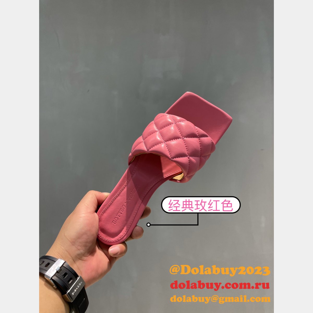 1:1 quality bottega venet fake Di*m*nd flat slippers shoes