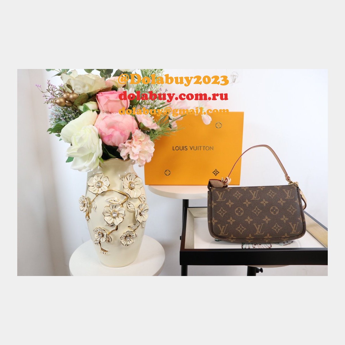 Cheap Louis Vuitton Pochette Accessoires Monogram in Marron M40712