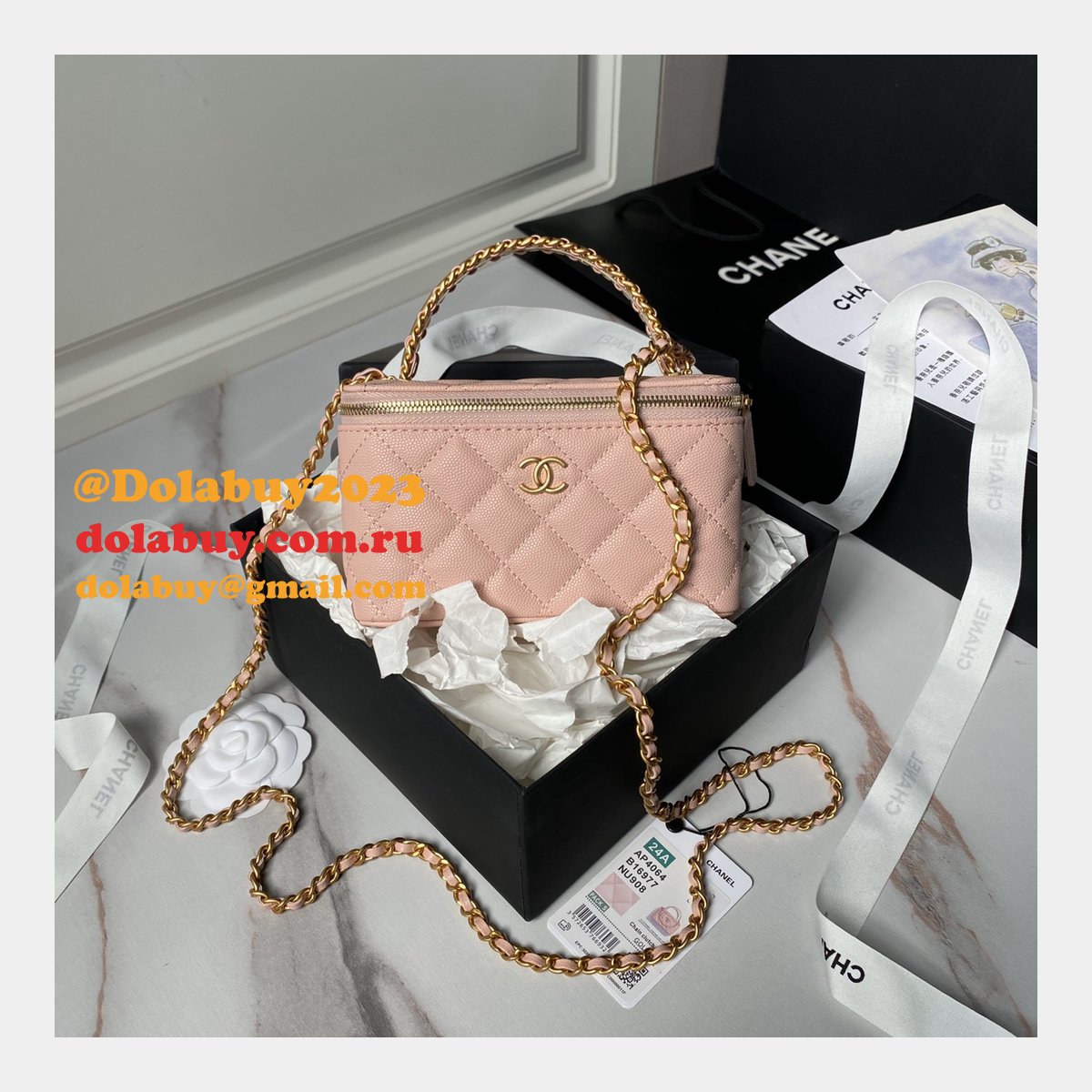 Wholesale AP4064 Gold Buckle Shoulder Vanity Copy Bag