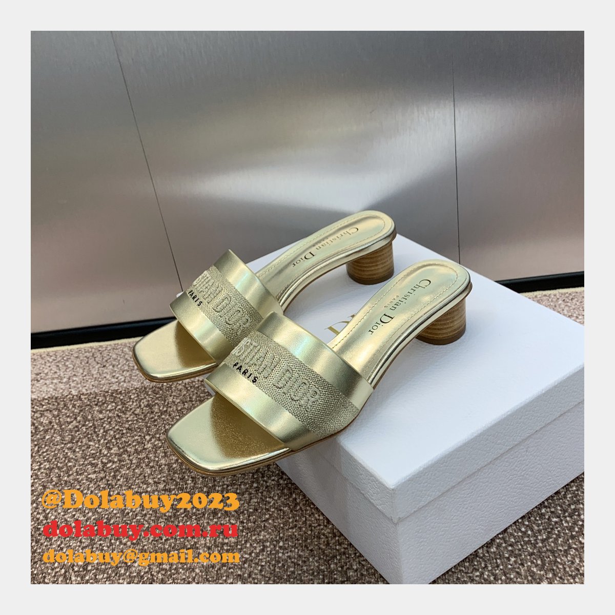 Top Quality DIOR Dway Heeled Slide
