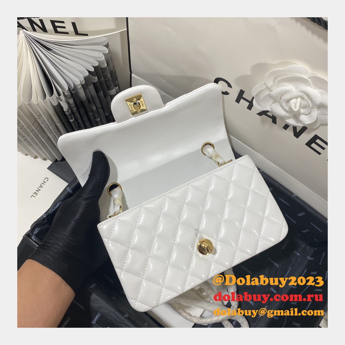 Cheap CC Lambskin Flap Designer Bag 1116 20CM