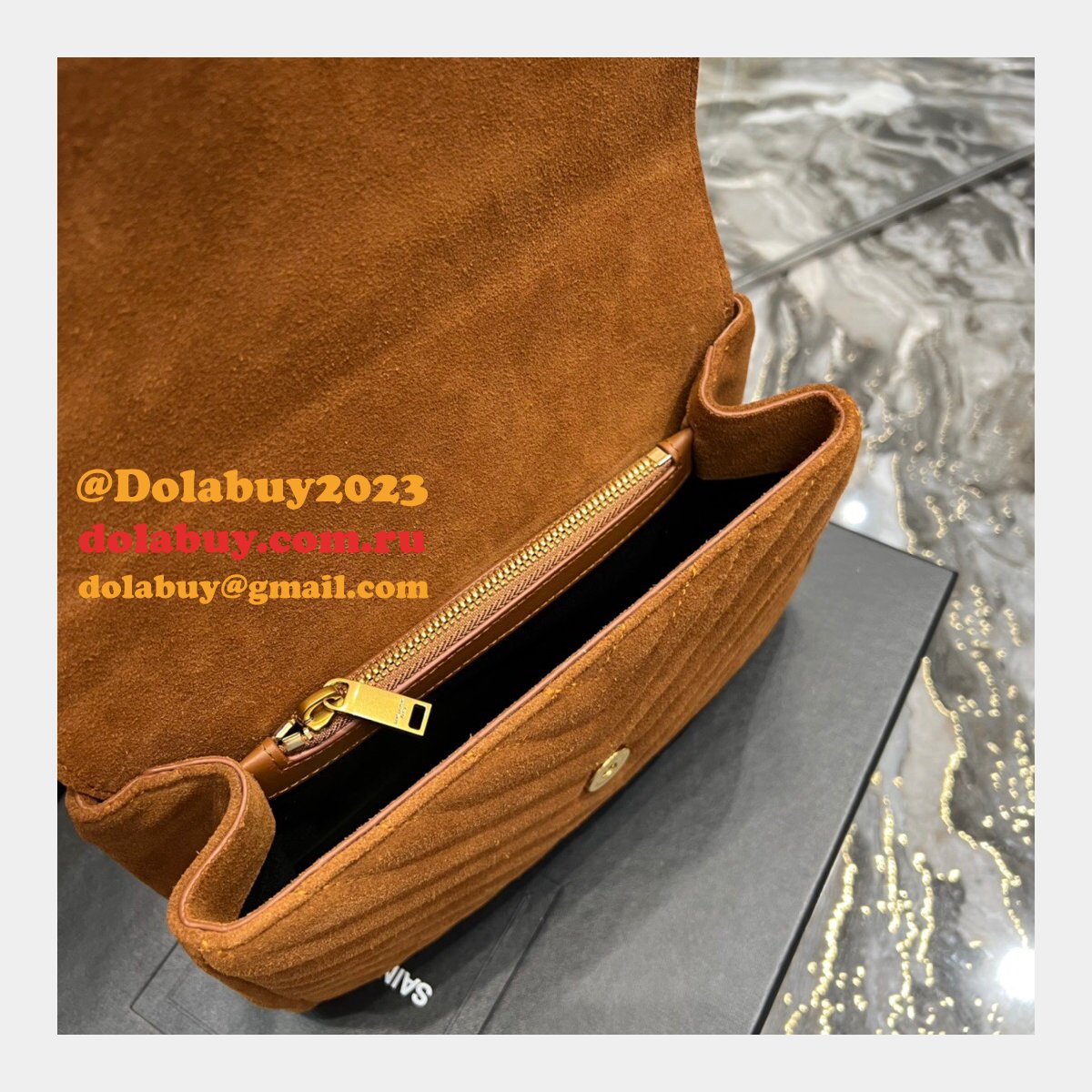 Replica Yves Saint Laurent 392737 AAA Chain Light Suede China Bag