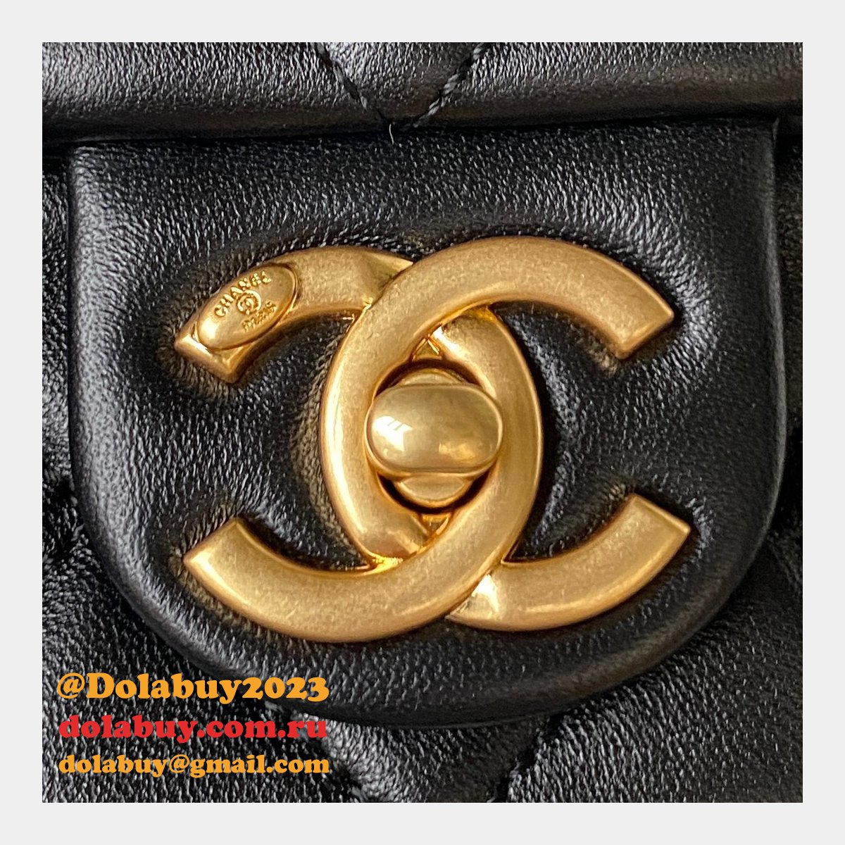 Perfect Copy Top Quality AS4012 Flap Black Replica Bag