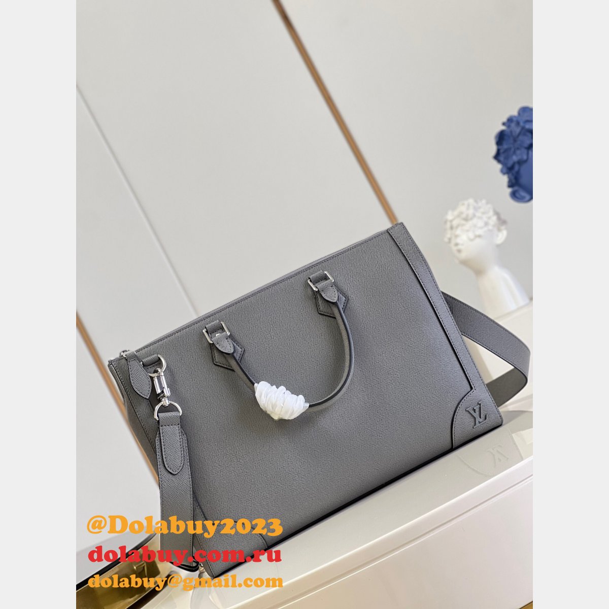 Louis Vuitton Copy Slim Briefcase Taiga Leather M30810 Men Bag