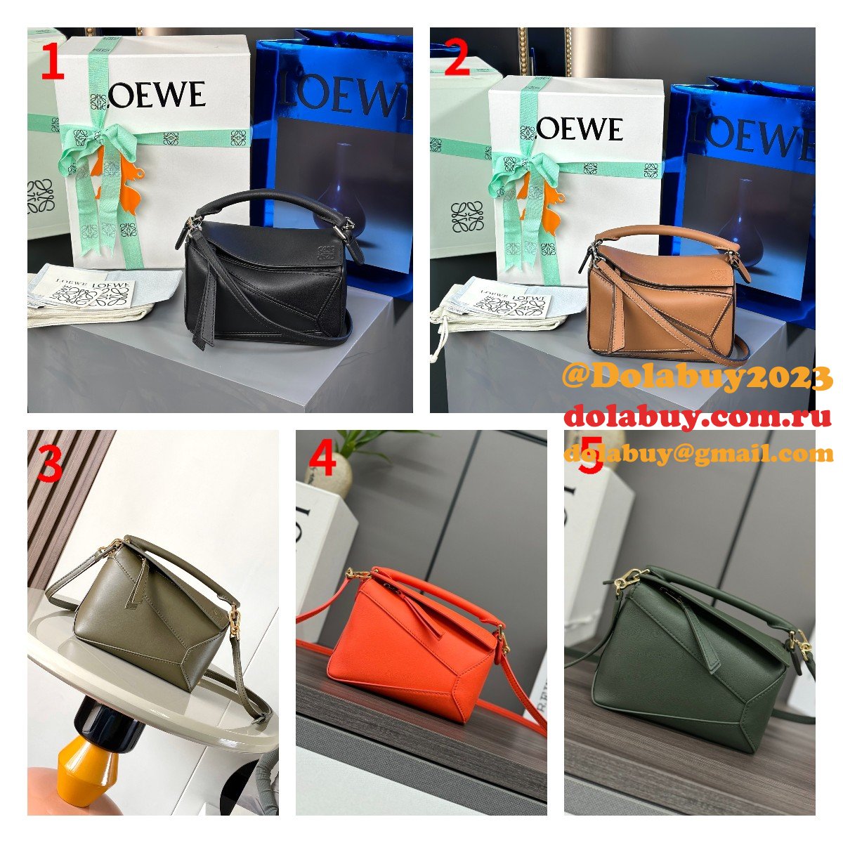 Mini Cheap Loewe Puzzle Bag In Classic Calfskin 18cm