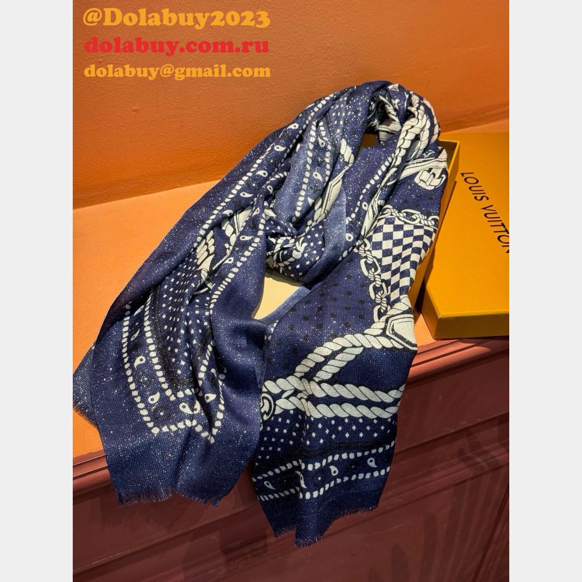 Luxury Fashion LV Silver Cashmere