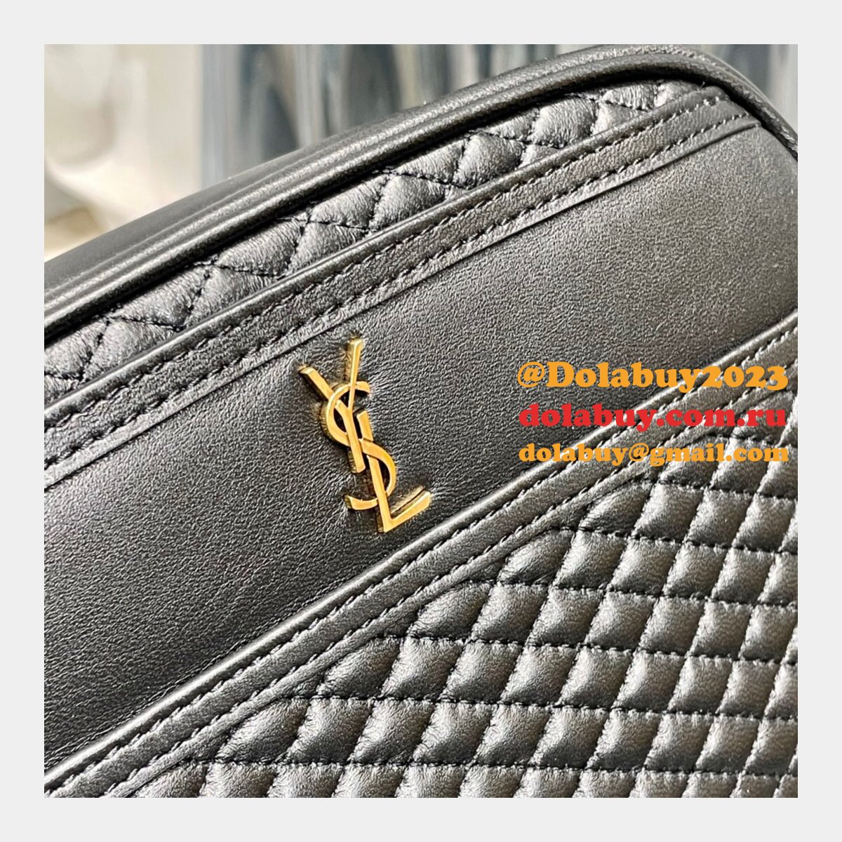 Replica YSL 64899 Red/White/Black Victoire camera bag High Quality