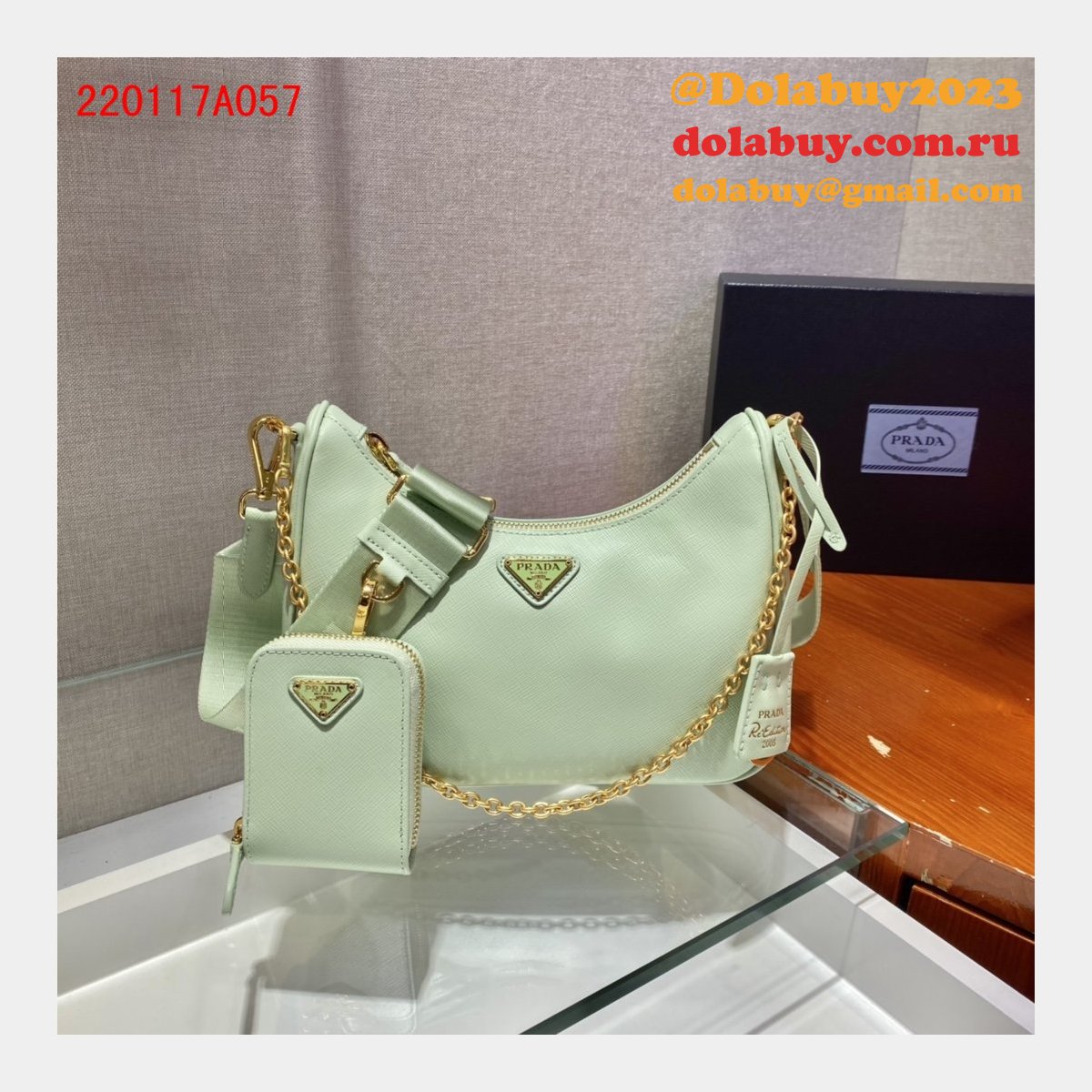 Replica Prada Handbags Cheap Highest Quality For Leather Hobo Re-Edition You