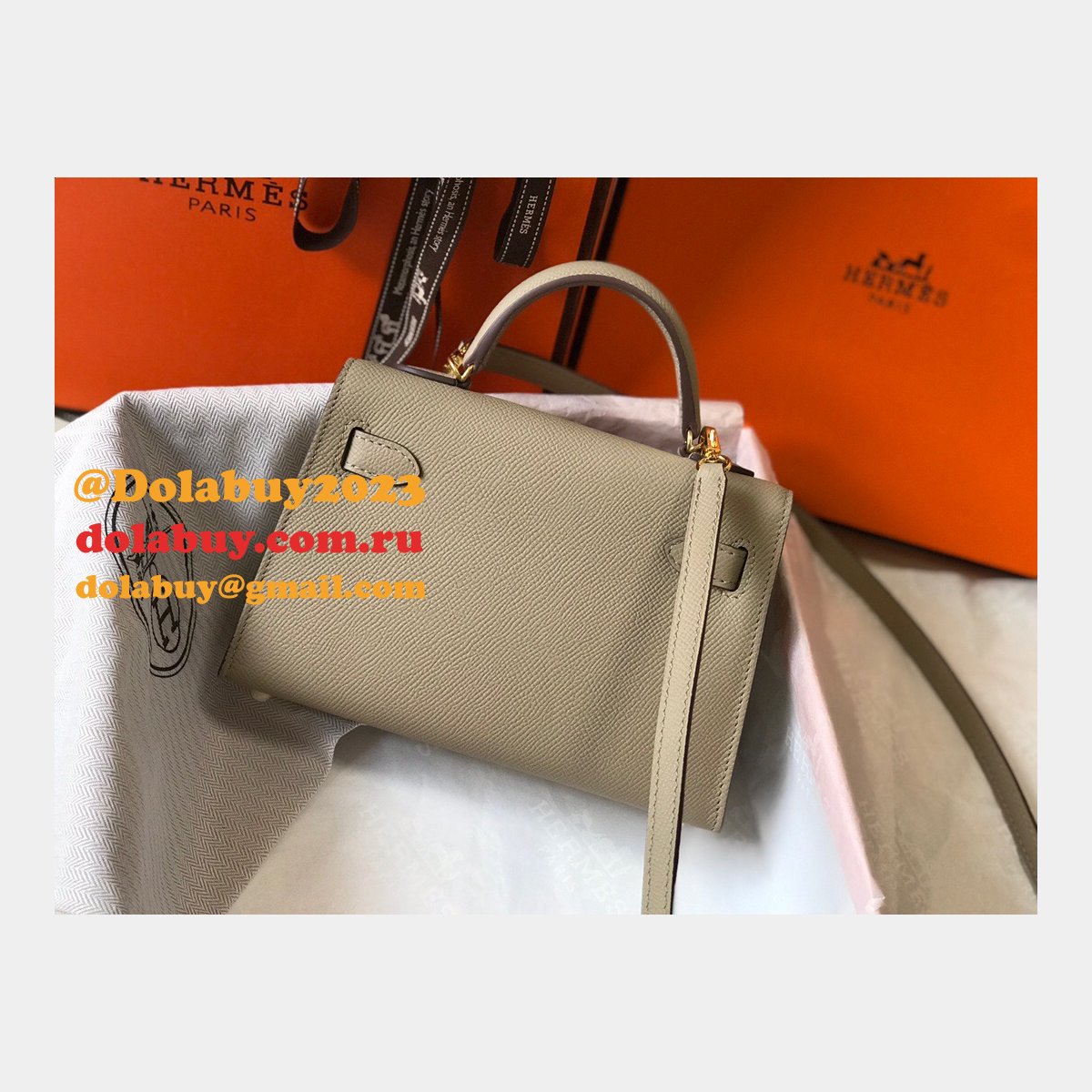 Earth yellow Mini Kelly Hermes Replica Handbags