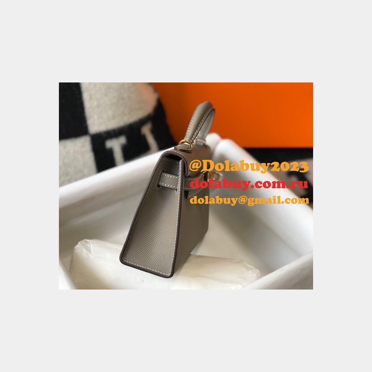 AAA Replica Hermes Mini Kelly Grey Bags