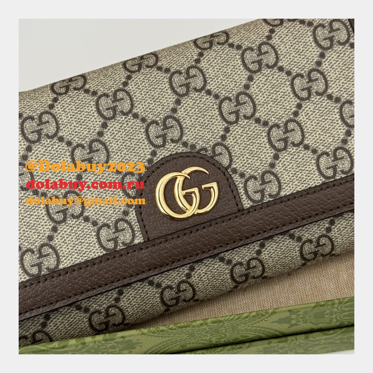G*u*i ophidia chain 1:1 mirror inspired 772309 wallet gg canvas continental