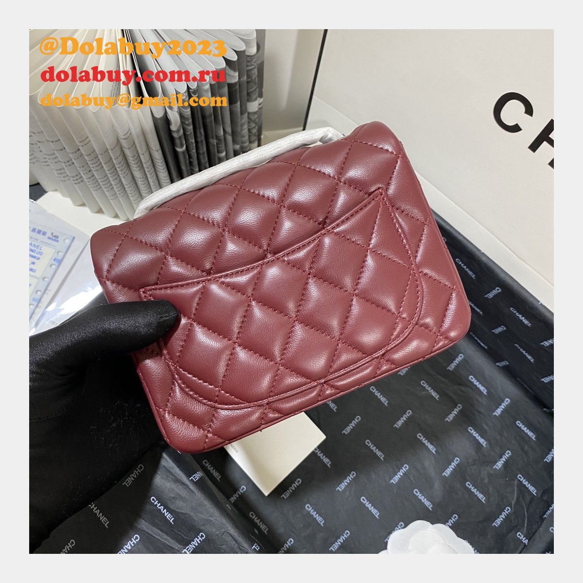 Knockoff CC Lambskin Flap Bag 17cm AS1115