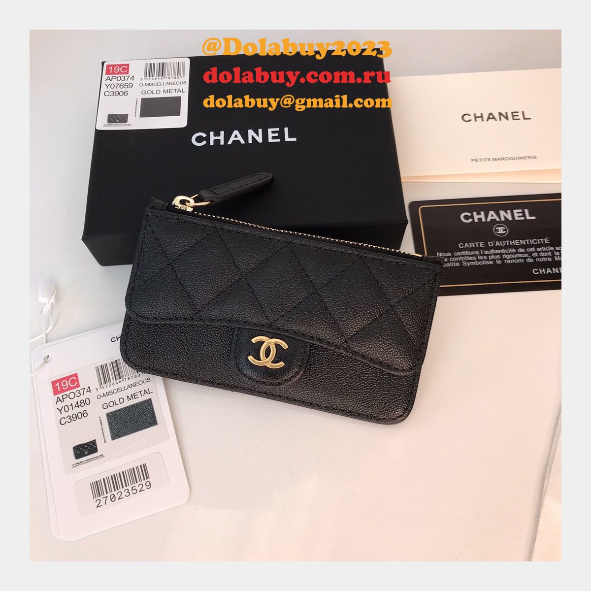 Replica CC Wallets and cardholders Designer AP0374 Black