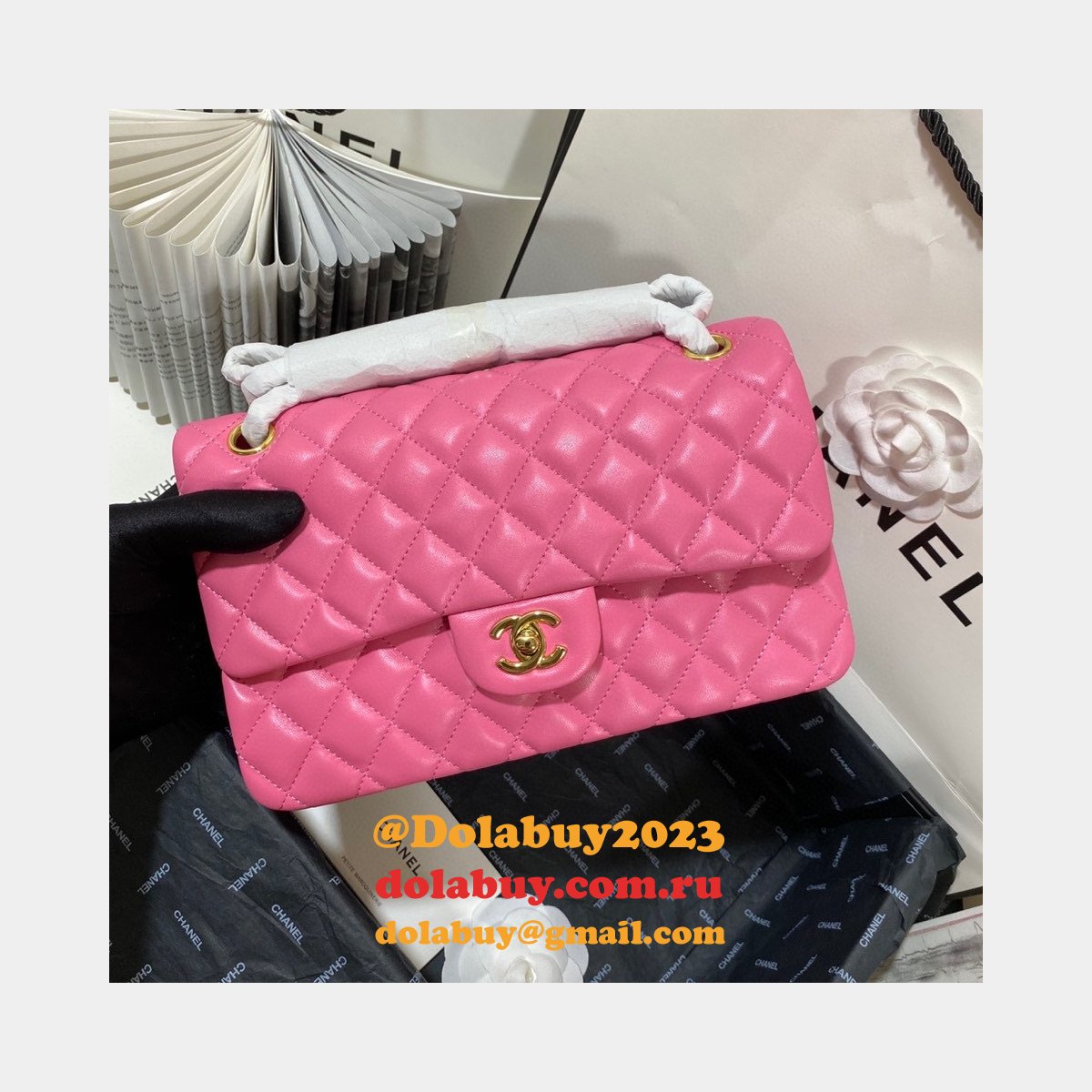 Top Quality Replica Lambskin CF1112 Bags 25CM PINK