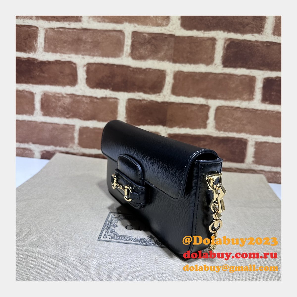 high quality 752002 horsebit black 1955 replica G*u*i designer bag