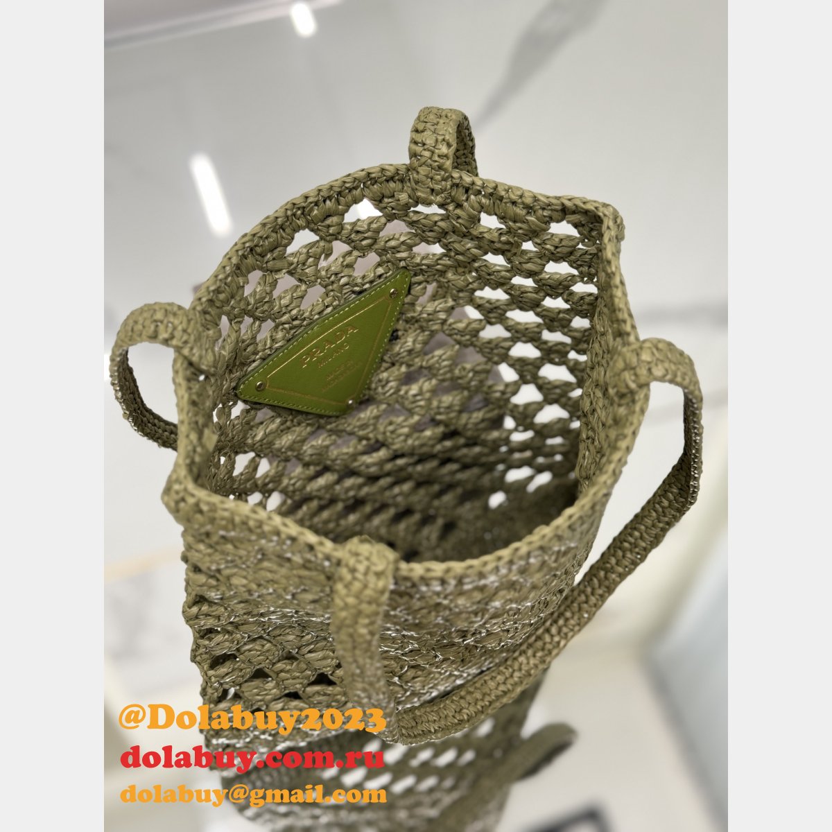 Wholesale Prada straw shopping bag 1BG493