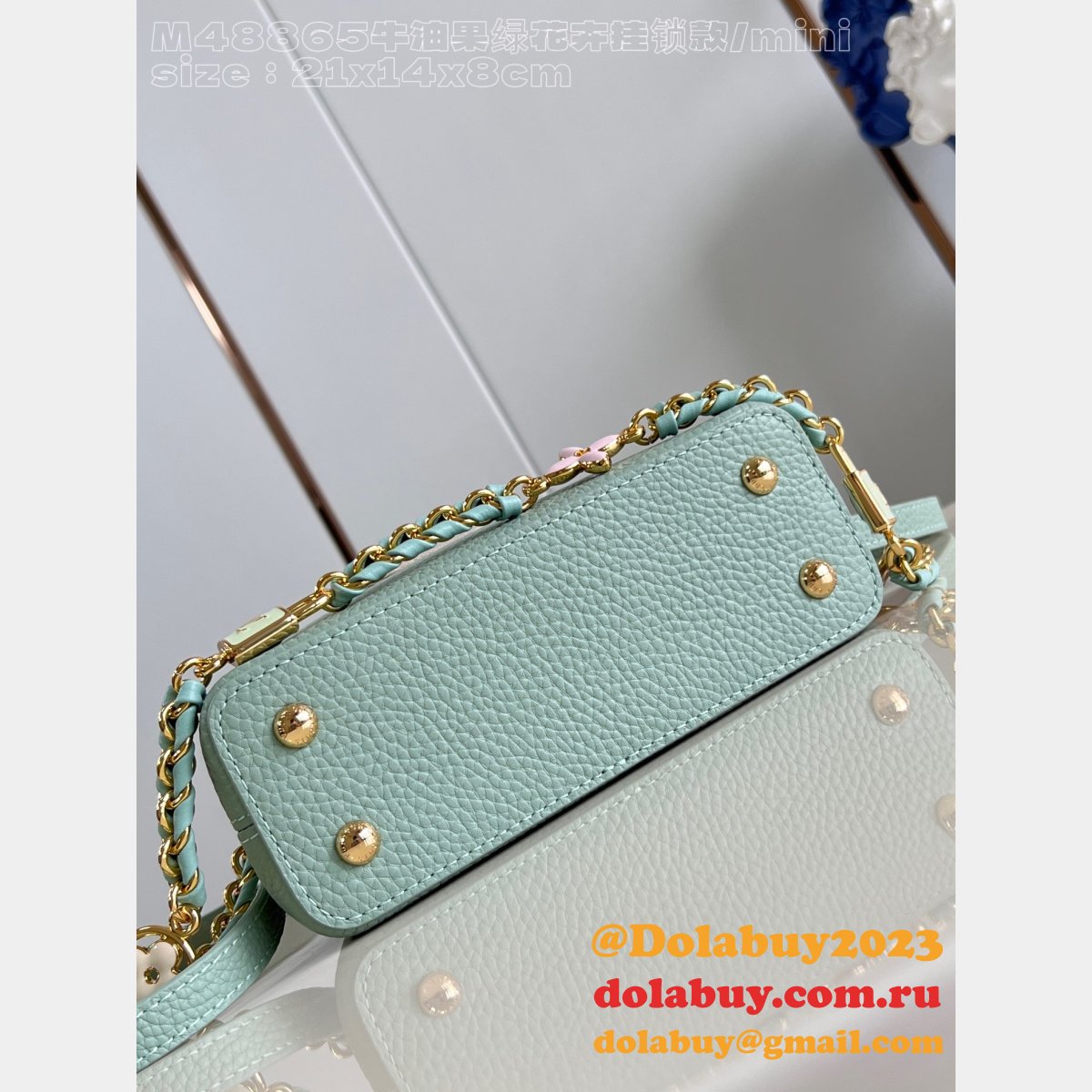 Louis Vuitton Replica Capucines Python Handle M48865 Avocado Green Bag