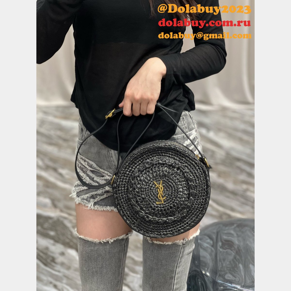 Buy Wholesale China YSL 685601 Beach Straw Woven Knockoff Bag