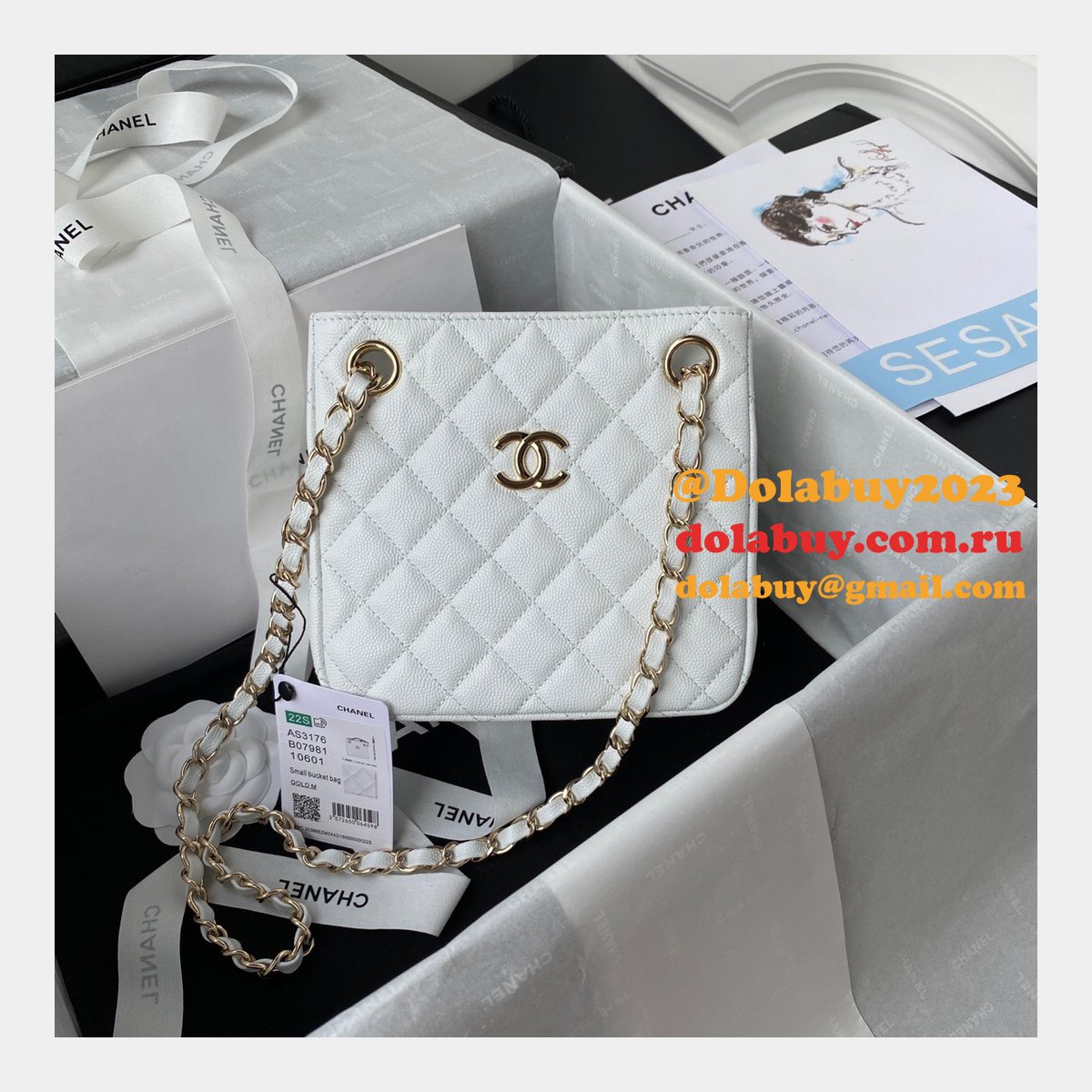 Best Online Store For Replica Bucket Lambskin AS3176 Bag