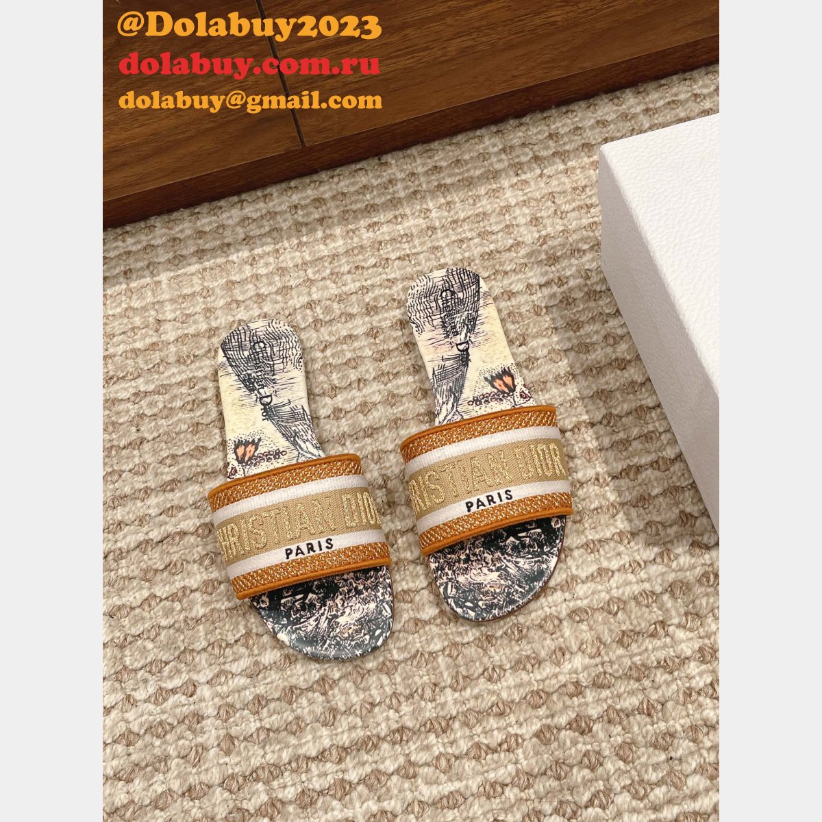 Replica Dior Flat Slipper DWAY SLIDE