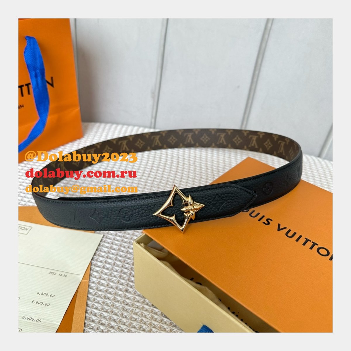 Cheap LV Flowergram 30mm Reversible Belt