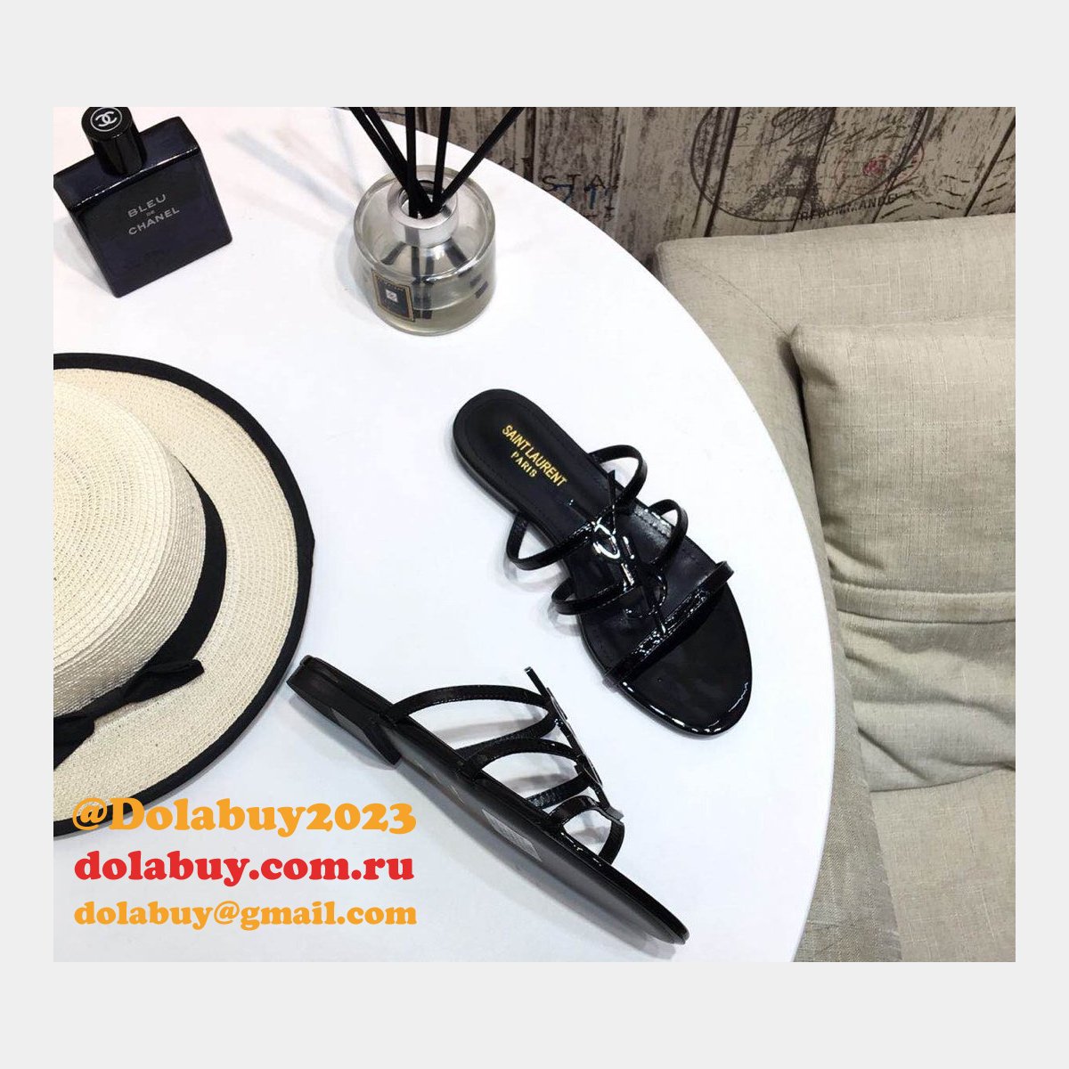 Saint Laurent Flat Sandals 001