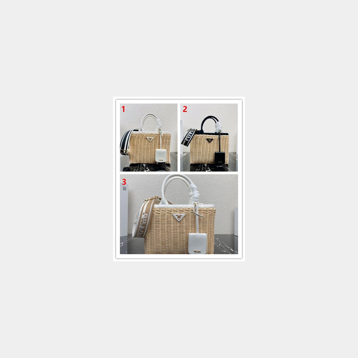 Top Quality Best prada Wicker and canvas tote bag